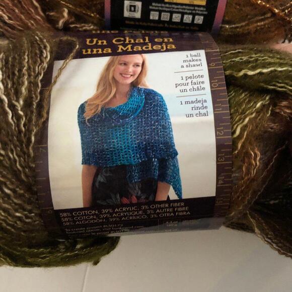 🛒 $15 - Scarf Shawl Yarn bundle Brown Rust Blue Moonlight Mohair #1889 - Picture 10 of 11